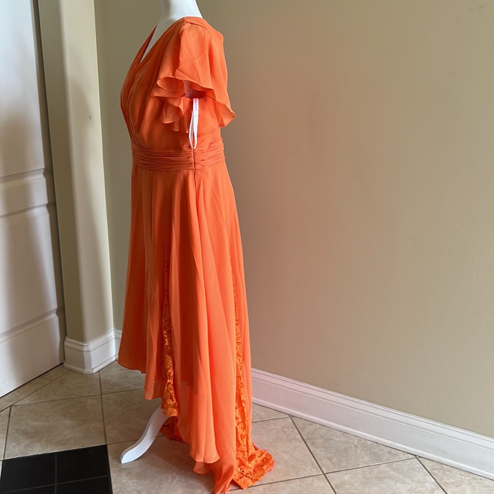 JJ’s House Formal Gown Size 16W Orange Maxi New with Tags - Picture 4 of 14